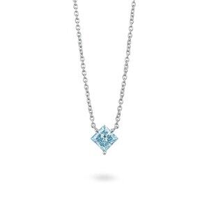De Beers Lightbox Jewelry Lab Diamond Necklace 3/4 Carat Princess Cut